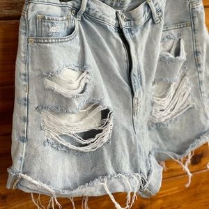 AE denim mom shorts